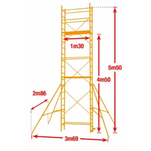 Coupon ? ECHAFAUDAGE CENTAURE SPEED UP XL HAUTEUR DE TRAVAIL 6M70 – 236705 ✨ 16